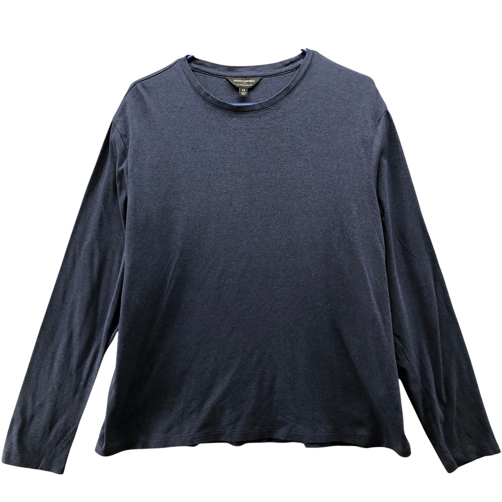Banana Republic Luxe Touch Performance Long Sleeve T-Shirt Mens XL Navy Blue